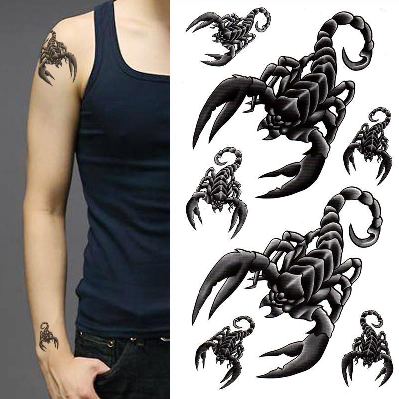 Two Identical Personalized Tattoo Stickers, Totem Scorpion Fake Tattoo, 3D Scorpion Tattoo Sticker, Waterproof and Long-Lasting, for Men and Women Two Identical Personalized Tattoo Stickers, Totem Scorpion Fake Tattoo, 3D Scorpion Tattoo Sticker, Waterproof and Long-Lasting, for Men and Women