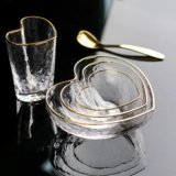 Нордическое творческое сердце в форме генового стеклянного салата миска фруктовой миска для мышей мышей миски Macrobatus чаша для завтрака для завтрака миска десерт