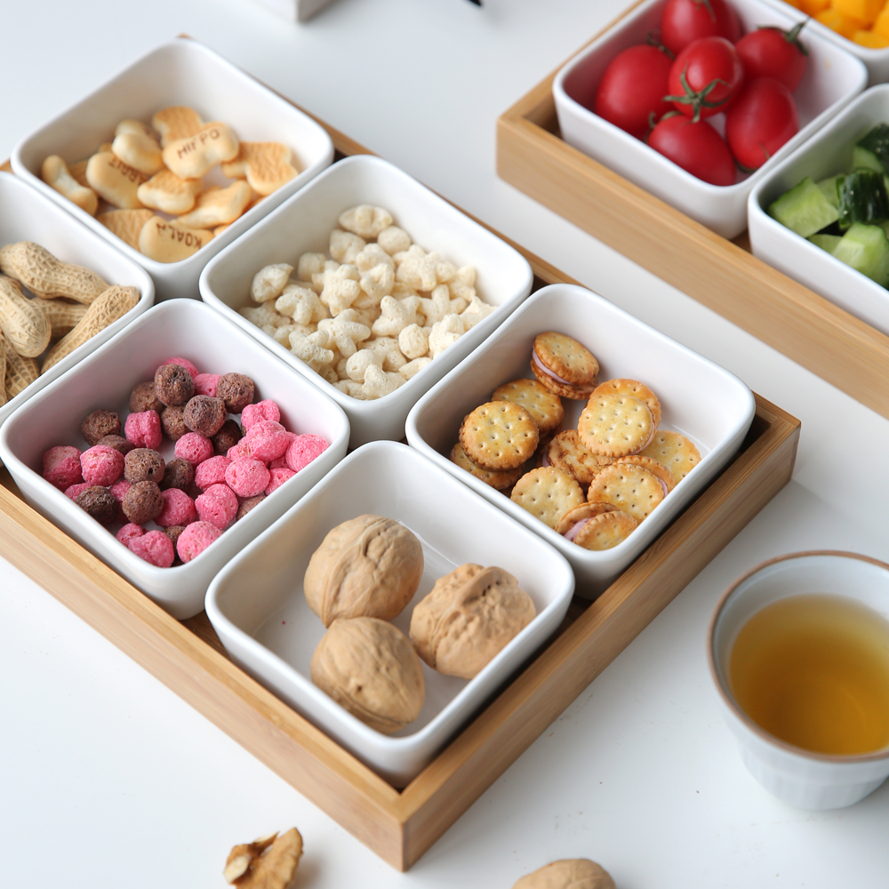 Kawashima housing division Gfruit tray Creative modern Living room Home New Chinese New Year Candy Pan Snack Pan Dried Fruit Melon Seed Storage Box