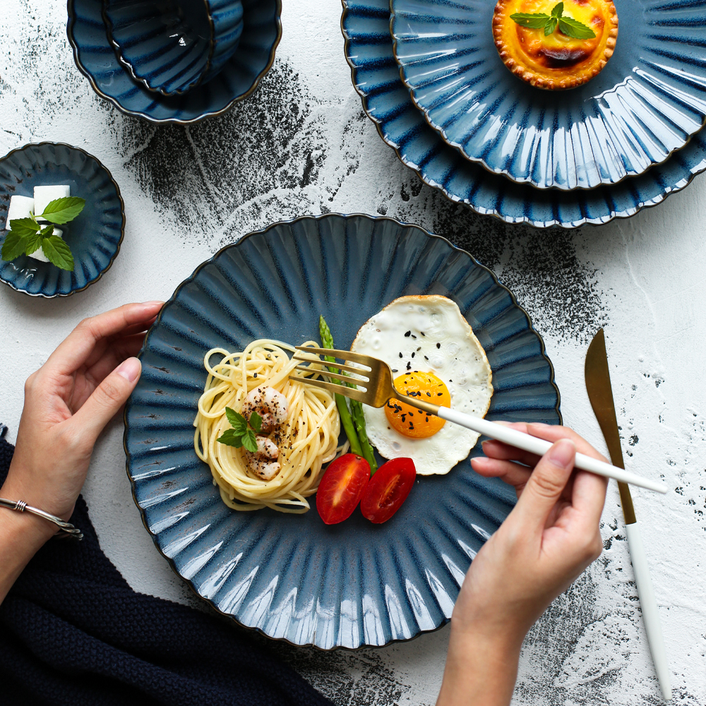 Kawashima Uk Kiln Changing Day Style Retro Ceramic Cutlery Bowl Plate Creative Personality Web Red Plate Dinner Plate Dish Home