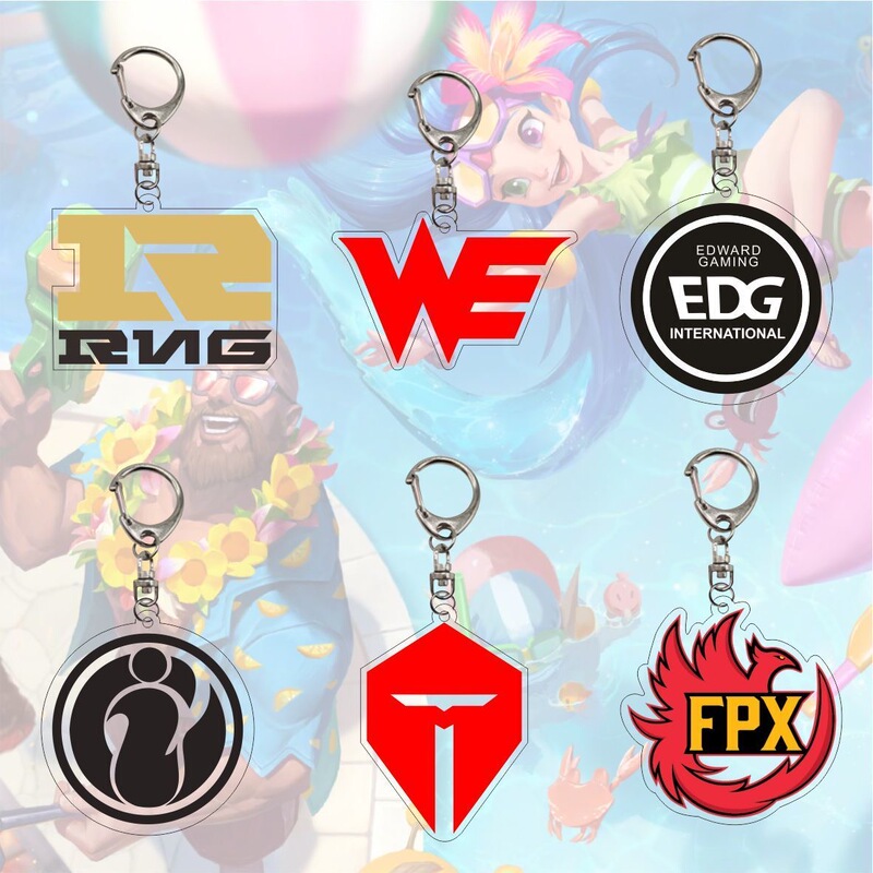 Lol League of Legends Team Edg Rng Fpx Ig We Top Acrylic Keychain Student Backpack Pendant