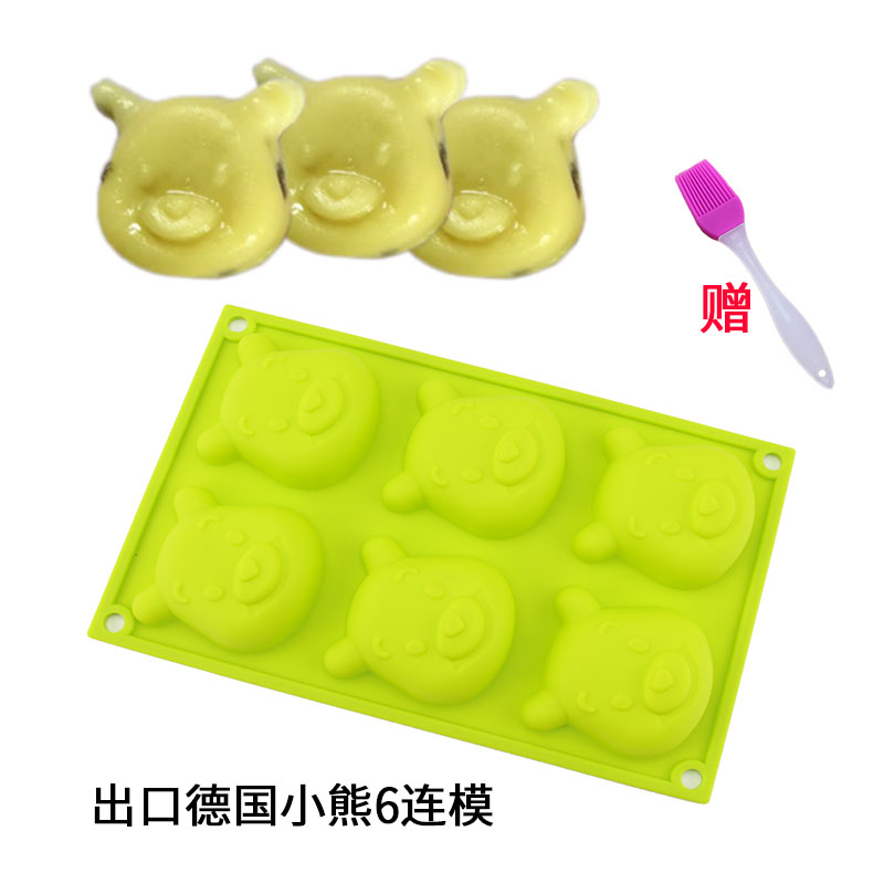 Export German baking tools 6 even Winnie the Pooh high temperature non-stick silicone cake mold pudding mold