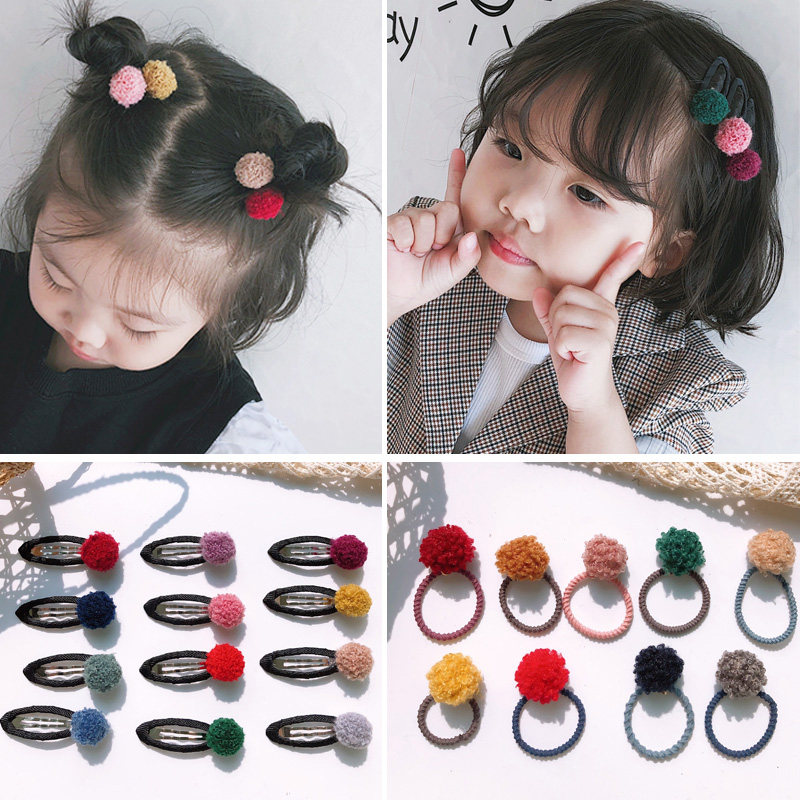 Baby hair ring does not hurt hair quantity small size hair ball rope cute imitation lamb ball hair ornaments BB clip bangs