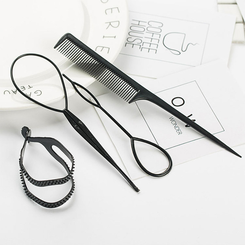 Children's hair accessories baby hair set tool set ball head pull through hair stick braided hair through hair stick plate hair accessories