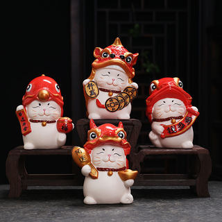 龙年吉祥物摆件乔三富财 开业乔迁客厅店铺装饰 拜年招财猫新春礼