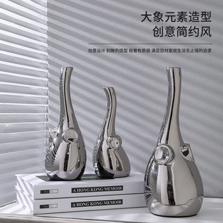 Hot-selling light luxury creative crafts ceramic elephant ornaments living room wine cabinet office home decorations cross-border batch