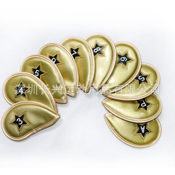 厂家直销电商高尔夫铁杆套杆头防水头保护黑白球pu球杆套组