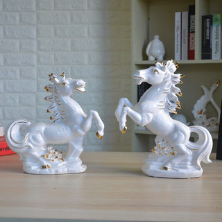 Year of the horse kneaded ceramic crafts office bookcase living room ornaments decorations opening wedding lucky gifts