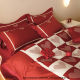 High-end princess wedding 100 pure cotton velvet cotton four-piece set cotton printed big red wedding sheet quilt cover 4