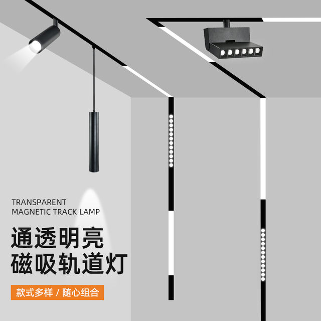 Type 20 main light embedded magnetic track light linear light package pre-embedded folding grille light Cixi floodlight