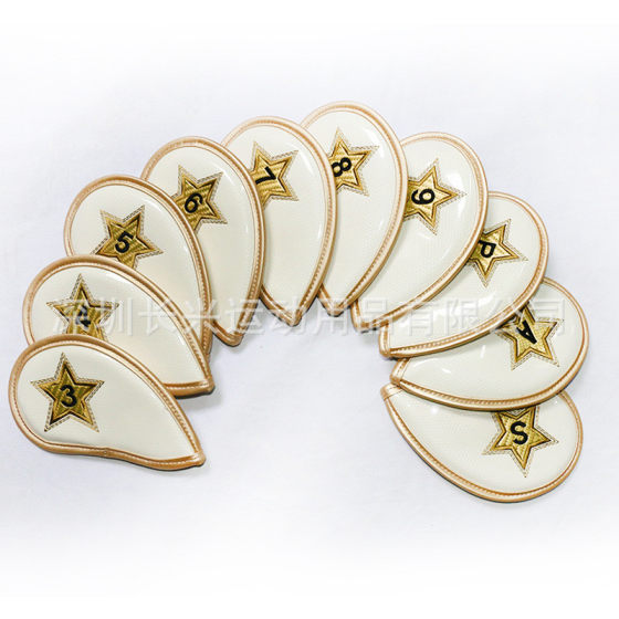 厂家直销电商高尔夫铁杆套杆头防水头保护黑白球pu球杆套组