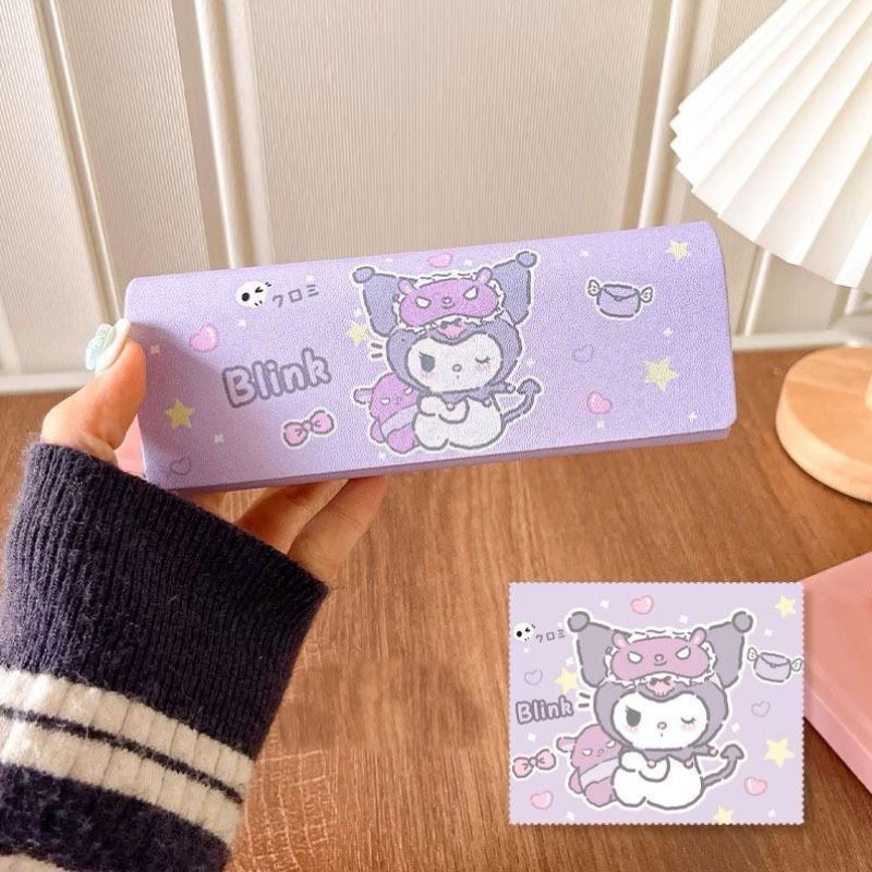 Women's Glasses Case Magnetic Case Anti-Pressure Student Storage Case Sunglasses Myopia Panda Eyes Drop-Resistant Portable Children's
