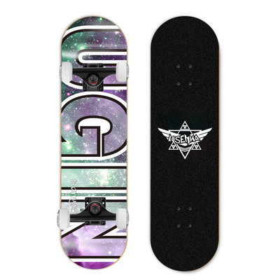 Скейтборд для взрослых для начинающих с двумя изогнутыми концами на четырех колесах