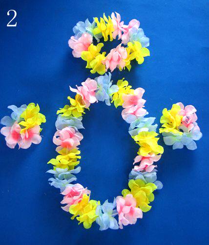 New Hawaiian wreath set neck ring head ring bracelet four-piece wreath 4-piece set