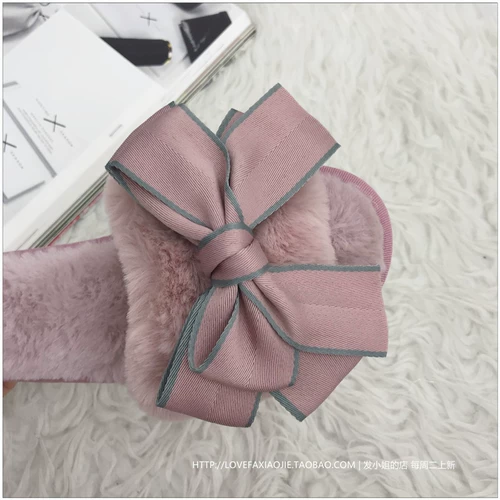 Сколпочная женская зимняя семья Хан Гу в модном темпераменте INS Plush Plush -Plushnet Red Bow Slapper Women Женщины