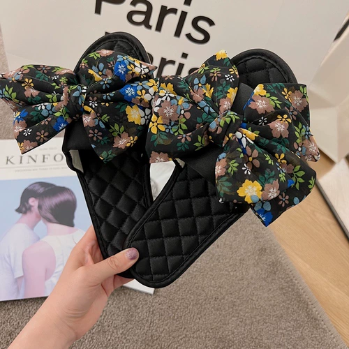 Модные летние нескользящие тапочки с бантиком, коллекция 2022, популярно в интернете