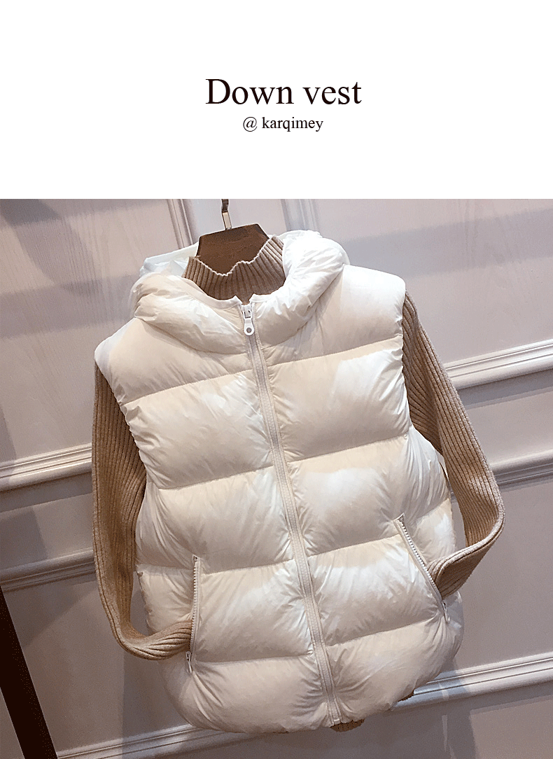Áo chống rét mùa hạ vest nữ mùa đông đoạn ngắn 2018 phiên bản tiếng Hàn mới của áo vest trùm đầu xuống áo vest thủy triều áo kiểu nữ đẹp tuổi 40