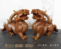 Xiuyu Pi ornaments jade carved home living room office desktop furnishings town house suction rich feng shui mascot