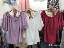  ins tide net red sweet super fairy one-shoulder womens summer 2020 new Hong Kong style off-the-shoulder chiffon shirt top