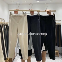 JUICE1822 plus fluff suit pants womens winter 2020 new professional work high waist nine-point straight pants