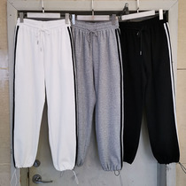  A XI Axi A039 autumn new high-waisted drawstring casual harem pants womens loose and thin nine-point beam foot guard pants