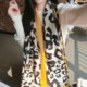 Xiaolijia autumn and winter new Korean wild leopard print travel sunscreen shawl warm cotton and linen scarf silk scarf