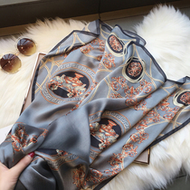 Hangzhou Silk Silk Scarf Mulberry Silk Scarf Women's Spring and Autumn Joker Baroque Temperament Long Satin Shawl