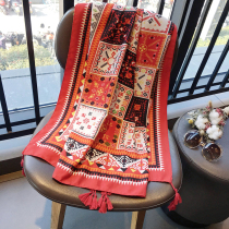 Small Yak 2023 Spring and summer Han Edition of the Rouge National Wind Shawl Cotton Scarf Tourism Sun Protection Sheet