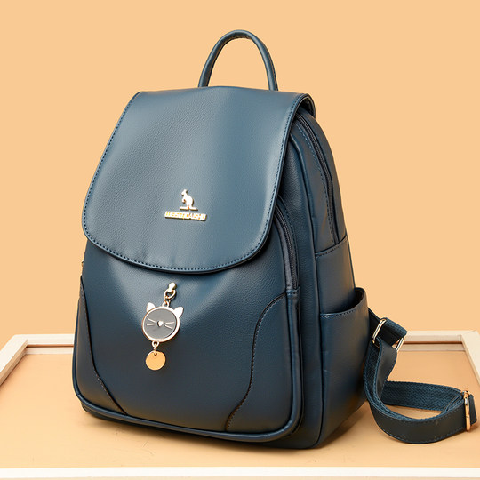 香港I.Tgreg韩版双肩包女真皮时尚牛皮背包百搭大容量软皮旅行包