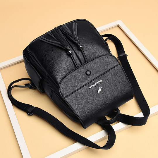 Hong Kong I.Tgreg Backpack Genuine Leather Women's Korean Style Fashionable Versatile Casual Backpack Cowhide Large Capacity Travel Bag