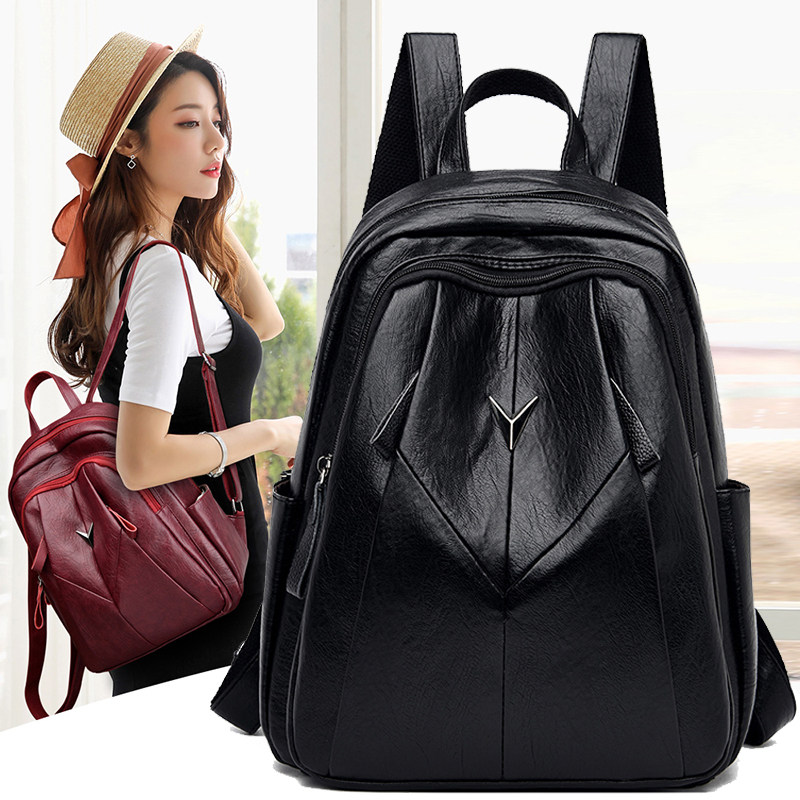 Hong Kong I Tgreg leather shoulder bag female Korean version ins all-match large-capacity sheepskin ladies travel backpack
