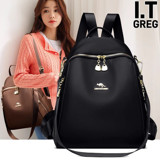 Hong Kong I.Tgreg Casual Large-Capacity High-End Women's Backpack Oxford Cloth School Bag Versatile Fashionable Canvas Bag