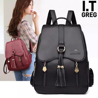 Hong Kong I.Tgreg Soft Leather Large-Capacity Women's Backpack First-Layer Cowhide Backpack Fashionable Genuine Leather Middle-Aged Mother's Bag