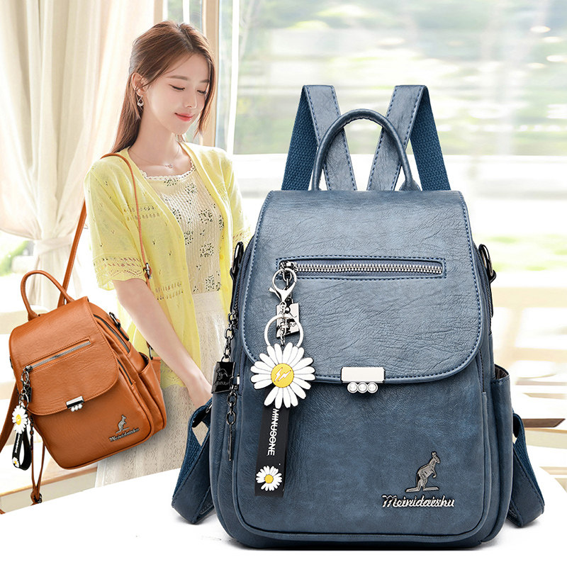 Hong Kong I Tgreg Leather multi-function backpack women's versatile soft leather casual backpack school bag mom bag