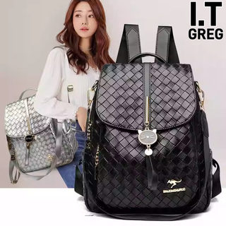 Hong Kong I.Tgreg Fashionable Women's Backpack, Versatile Lightweight Travel Bag, Large Capacity Soft Leather Backpack for Middle-Aged Mothers