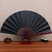Chinese style fan ancient wind folding fan 10 inch black silk fan portable Hanfu student blank summer retro male