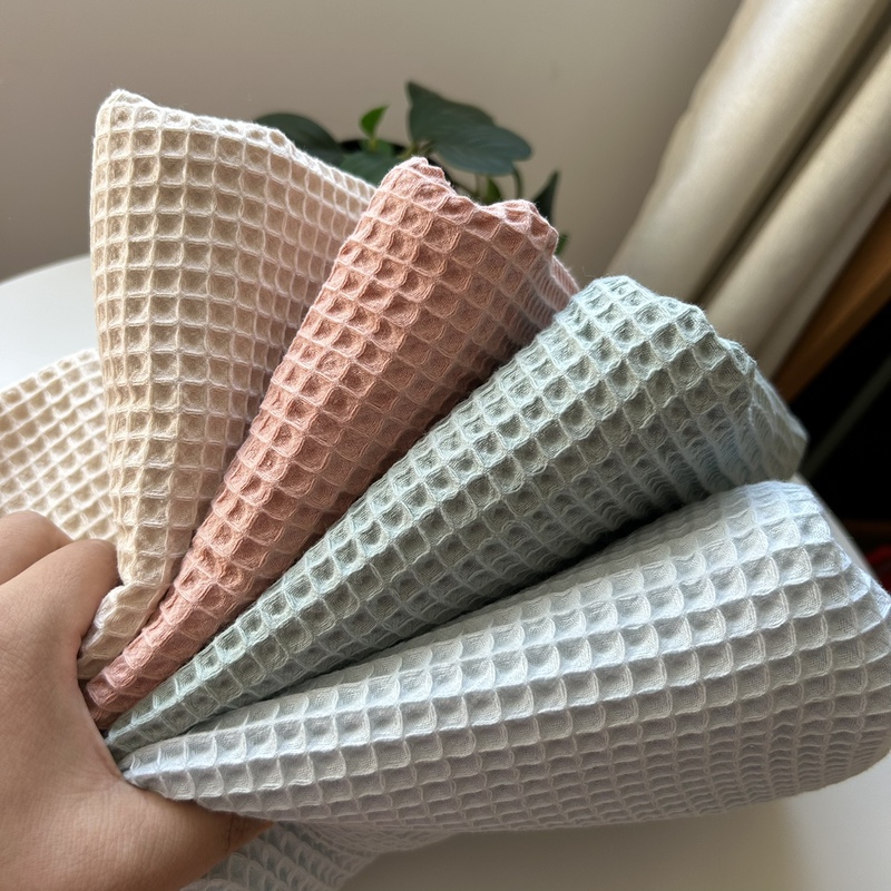 Waffle Weave Children's Solid Color Small Blanket Bath Towel Coverlet Summer Pure Cotton Honeycomb Foreigner Order 