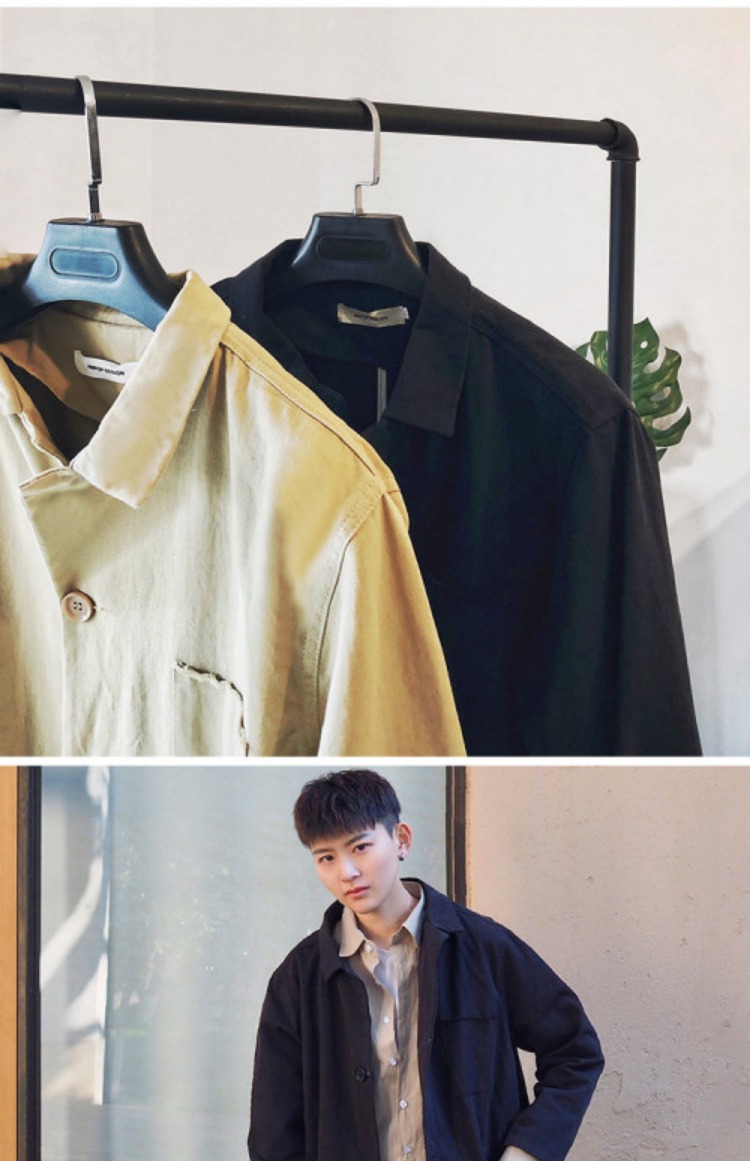 MRBOXX 2018 mùa thu dài phần văn học Nhật Bản áo gió mỏng áo khoác nam và nữ xu hướng giới trẻ Hàn Quốc áo gió không thấm nước