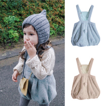 WLQ childrens clothing 2020 Autumn and Winter new girls imitation rabbit velvet belt pants set cute rabbit tail baby pants 2