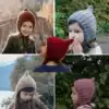 NANI children's clothing ins autumn and winter children's ear protection baby hat C treasure with the same baby Merino wool elf hat