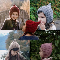 NANI childrens clothing ins autumn and winter childrens ear protection baby cap C treasure with baby beautiful slave wool elf hat