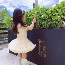 NANI children's clothing girl's suspender tutu skirt little princess unkempt skirt cake dress little girl's birthday dress