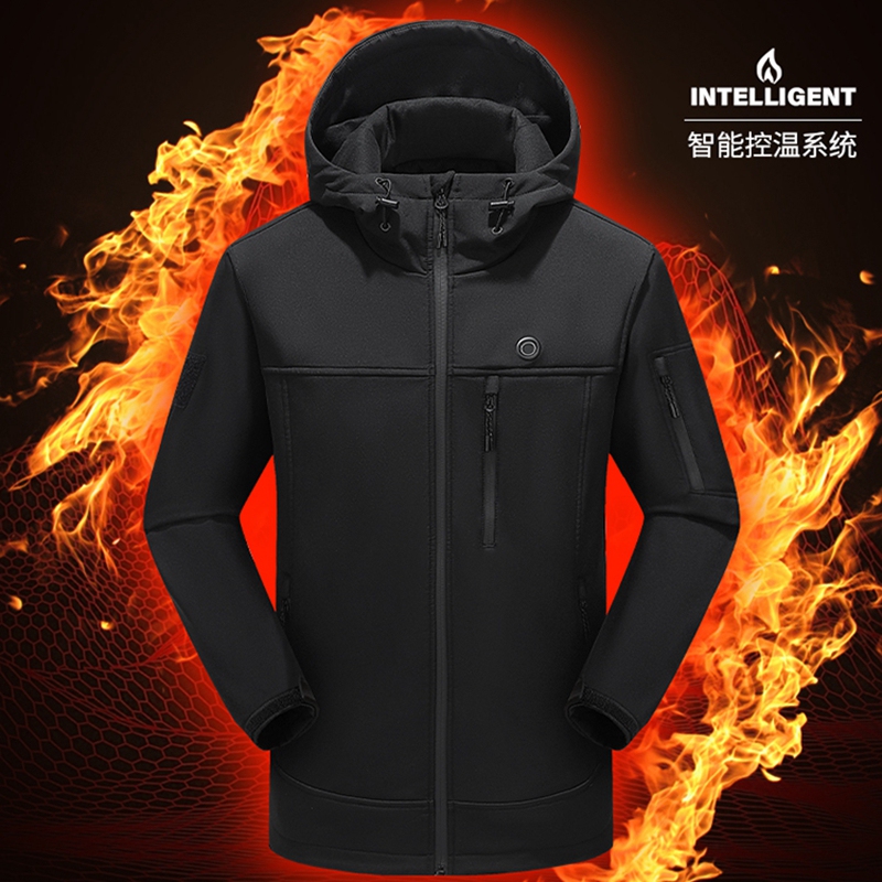 Winter Smart Heated Softshell Jacket for Men, Warm, Waterproof, Electric Heating, Cold-Proof, Rechargeable Outdoor Heating Jacket for Women