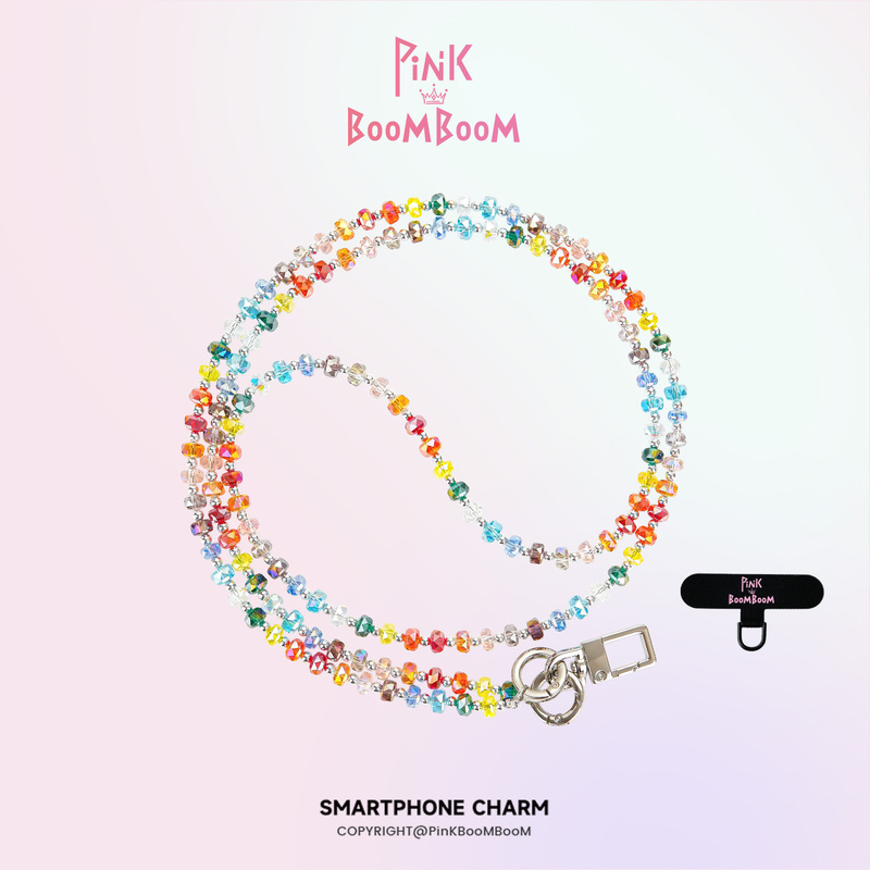 Pinkboom Original Rainbow Sister Crossbody Phone Chain Light Luxury Long Universal Phone Case Strap Lanyard Crystal
