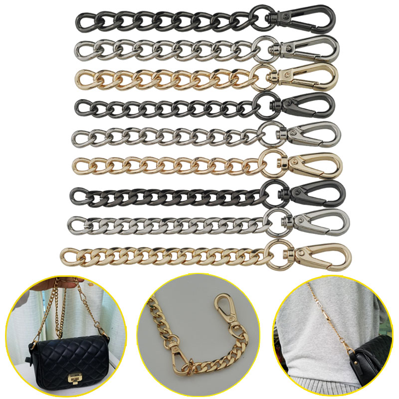 Package with extended chain lengthened bag with chain short chain splicing long chain shoulder strap Garrefute long metal bag chain