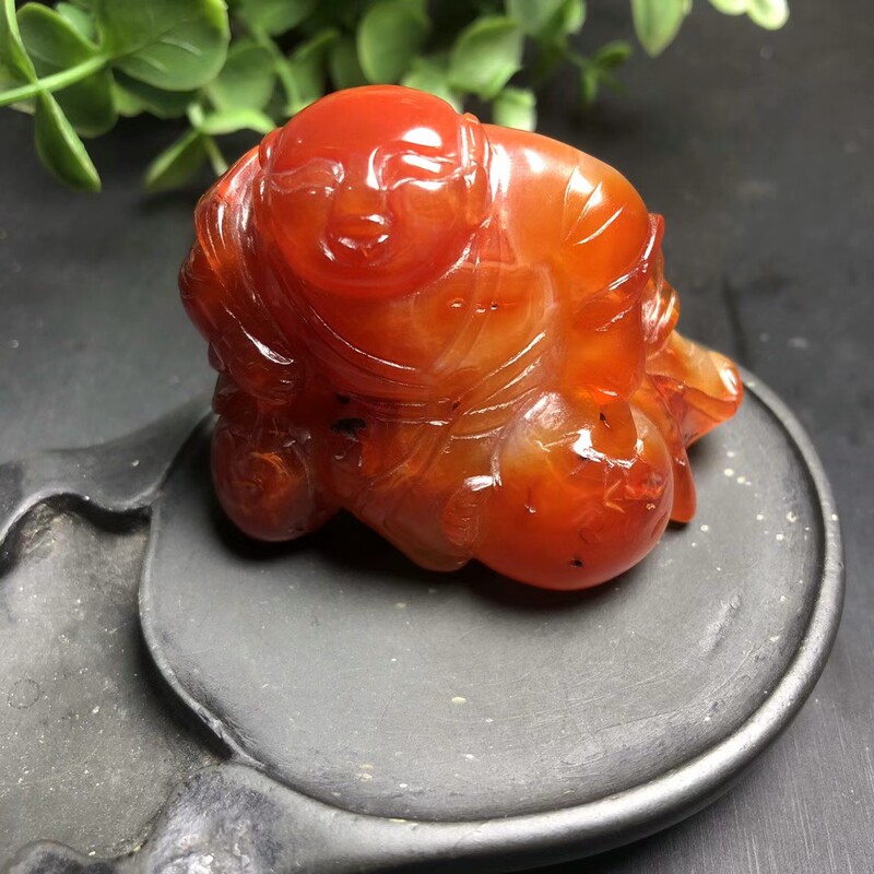 F42 Hong Kong Return Item from the Period of Foreign Exchange Income Generation, Heat-Treated Red Agate Child Drummer Pendant