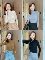 Muds shop reputation Xinao yarn base sweater super delicate finger hole high collar bottom sweater