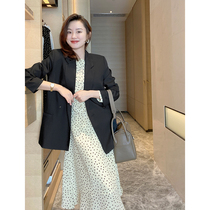 Mud brothers shop like a treasure French retro polka dot round neck dress mulberry silk silk silk suspenders