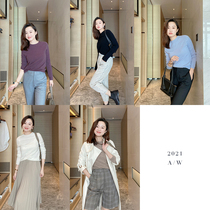 Mu Ges shop ZUI Big let Li 5-color round neck cashmere sweater seamless integrated autumn and winter bottoming