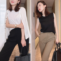 Mud brothers shop universal fashion good with round neck base knitted T color matching cool sleeveless vest